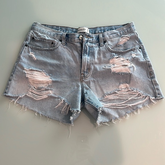 Abercrombie & Fitch Pants - Abercrombie & Fitch Light Blue Distressed Jean Shorts